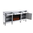 thumbnail image 6 of Elegant Decor Contempo 72" Mirrored Credenza with Wood Fireplace in Silver, 6 of 10