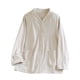 thumbnail image 2 of Ropa interior térmica para mujer, pijama de invierno de terciopelo a rayas con cuello en V, manga larga y bolsillo para el hogar, top de poliéster para mujer, 2 of 4