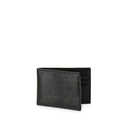 Textured Leather Bi-Fold Wallet