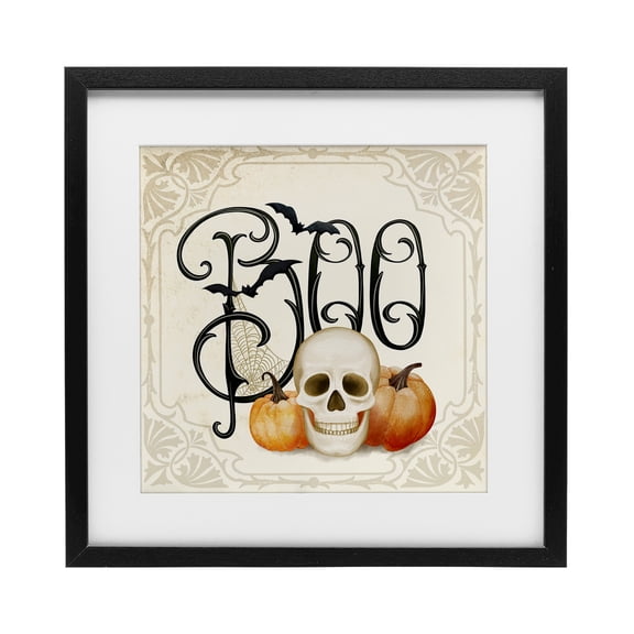 Stupell Industries Something Wicked Boo Black Framed Print Under Glass design by Nicole Tamarin, 13 x 13