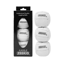 Zeekio Galaxy Juggling Balls - Premium 12 Panel Genuine Leather Balls - 130g - 67mm - Pack of 3, White