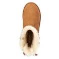 thumbnail image 4 of YDN Women Cozy Slip On Low Heels Back Bow Short Boots Round Closed Toe Flats Ankle Booties Winter Warm Shoes Size 7 Brown, 4 of 4