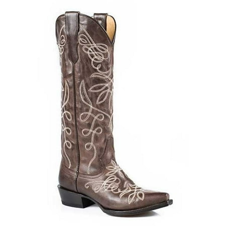 

Women s Stetson Adeline Knee High Boots Snip Toe Handcrafted Brown