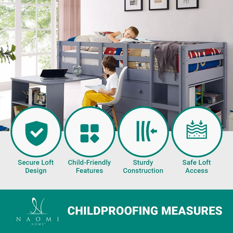 Naomi low study loft bed discount