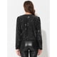 thumbnail image 4 of Chaqueta corta Allegra K con lentejuelas brillantes para mujer Negro L, 4 of 6