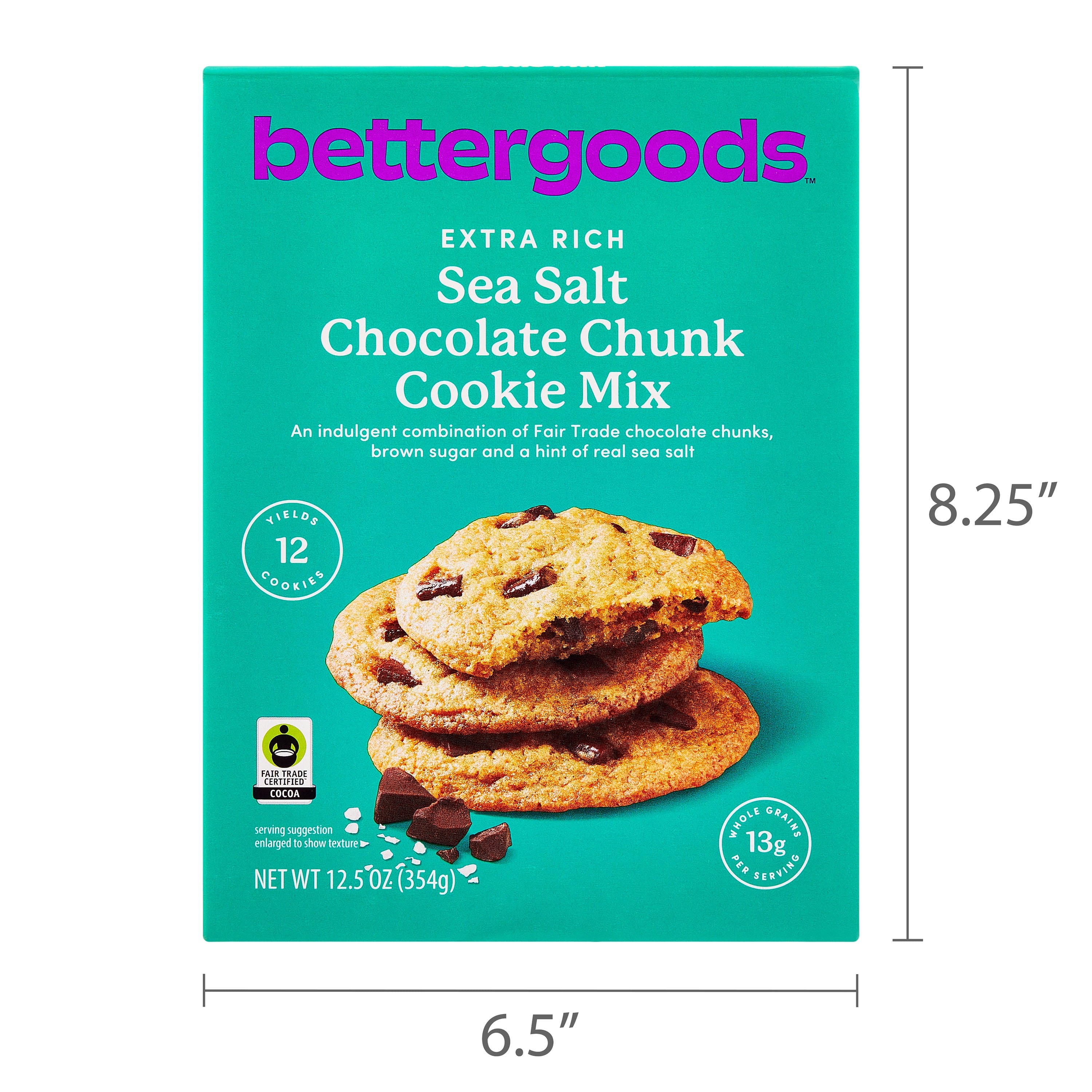 bettergoods Extra Rich Sea Salt Chocolate Chunk Cookie Mix, 12.5 oz