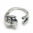 thumbnail image 2 of Cuff Finger Ring Hippopotamus Antique Silver Size 6 Adjustable 16Mm P429, 2 of 2
