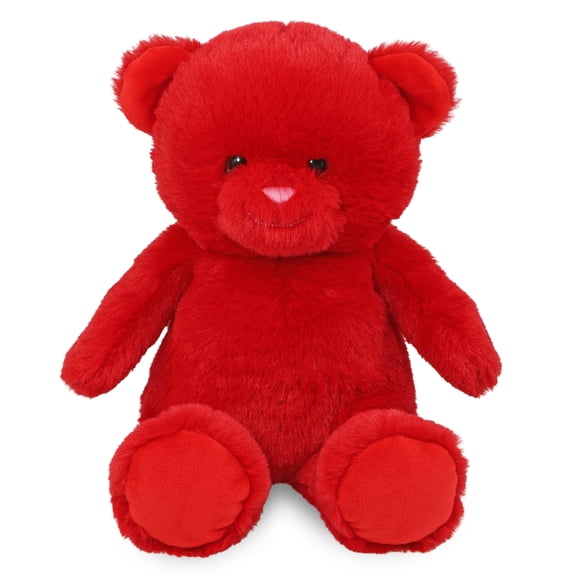 DolliBu Red Bear Stuffed Animal - Super Soft Huggable Red Wild Animal Bear Plush Toy Gift for Kids and Adults - 10 Inches