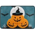 thumbnail image 1 of Cute Pumpkins Full Moon Halloween Doormat Floor Mat Comfort Standing Rug Non Slip Absorbent Washable for Indoor Kitchen Home Office Decor - 23.6 x 15.7 in - -, 1 of 7