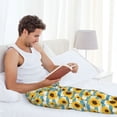 thumbnail image 5 of KLL Mens Pajama Pants for Men,Mens Lounge Pants,Funny Gifts for Men,Men's Pajama Bottoms White Blue Striped Sunflower -Large, 5 of 5