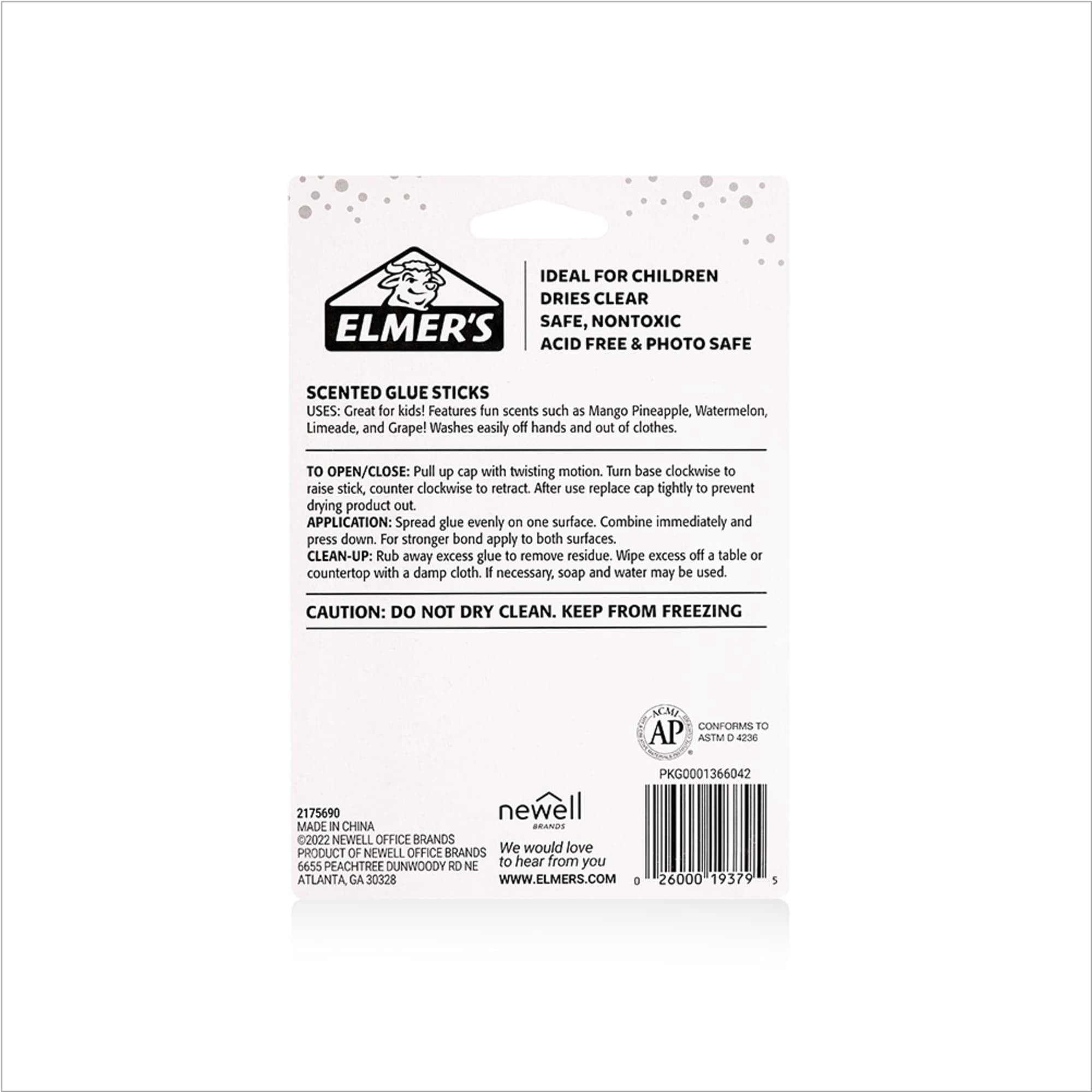 Elmer’s Scented Glue Sticks, School Glue, Clear Color, 6 Grams Each, 4 Count, 5 min Dry Time