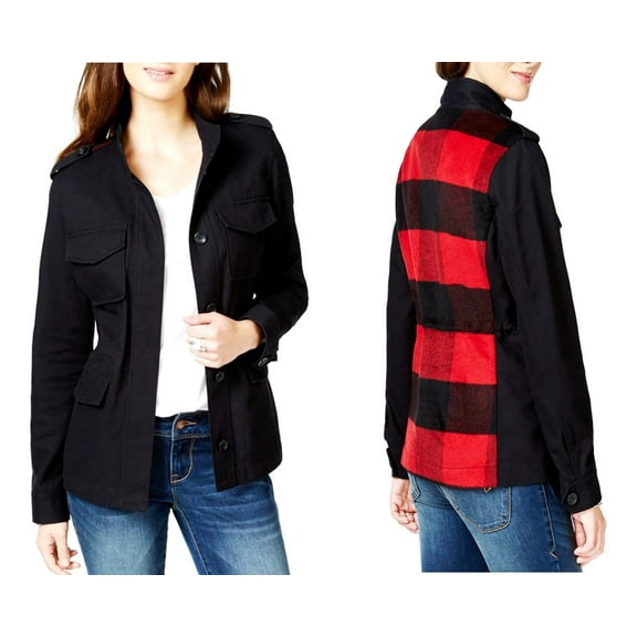 Lucky Brand NEW Black Women's Size Small S Plaid Contrast Jacket