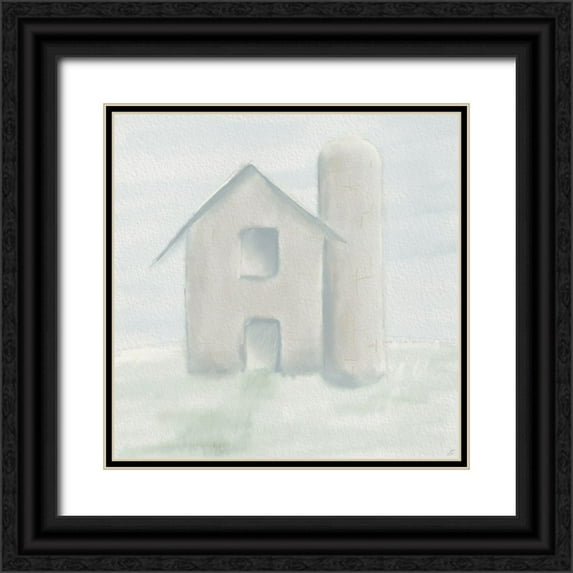 Lee, Judson 20x20 Black Ornate Wood Framed with Double Matting Museum Art Print Titled - Single Barn