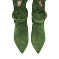 thumbnail image 3 of XYD Women Pointed Toe Mid Calf Cowboy Boots Metal Buckled Mid Chunky Heels Comfortable Party Work Pull on Booties Size 6 Green, 3 of 4