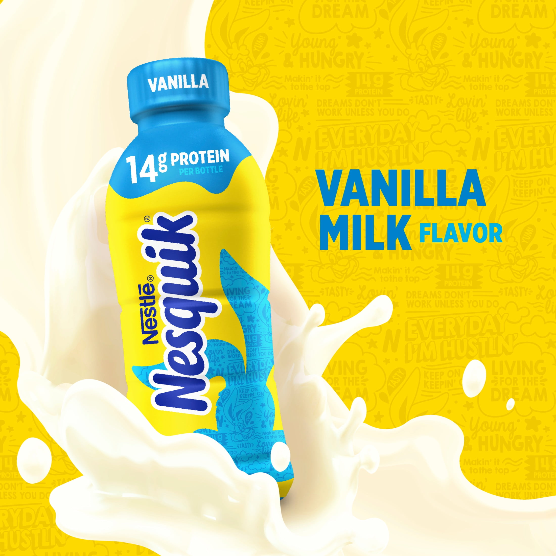 Nesquik Vanilla Flavored Low-Fat Milk, Ready to Drink Low-fat Milk,14 fl o 14 fl oz