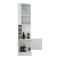thumbnail image 6 of Corner Bar Cabinet with Two-Doors and 12 Wine Glass Rack, Farmhouse Wine Bar Cabinet with 8 Cubbies for Bottles, Home Bar with 2shelves for Dining Room/Living Room/Kitchen, White, 6 of 9