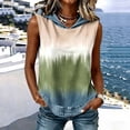 thumbnail image 3 of GERsome Hooded Tank Tops Women's Sleeveless Shirts Trendy Print Color Block Summer Casual Blouses A-Green Size XL, 3 of 7