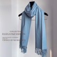 thumbnail image 6 of IDALL Shawl Wraps for Women Scarf for Women Wool Scarf For Women Gift Box Shawls And Wraps Thick Oversized Scarf Pashmina Wraps Ponchos for Women Blue One Size, 6 of 7