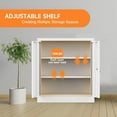 thumbnail image 6 of Metal Storage Cabinet, Garage Storage Cabinet with Doors and 2 Adjustable Shelves, 36" White Metal Cabinet, Locking Cabinet for Home,Garage,Office,School, 6 of 18