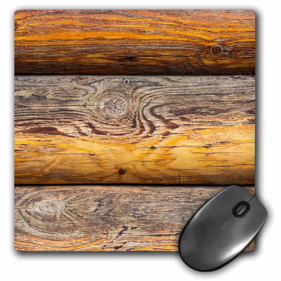 3dRose, Image of wood trunks of a log cabin wall. Orange color. Wood texture, MousePad