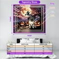 thumbnail image 5 of Spooky Halloween Night Witch Pug Glowing Pumpkins Tapestry Dog Lover Gifts Wall Hanging Backdrop Home Decor - 12015, 5 of 5