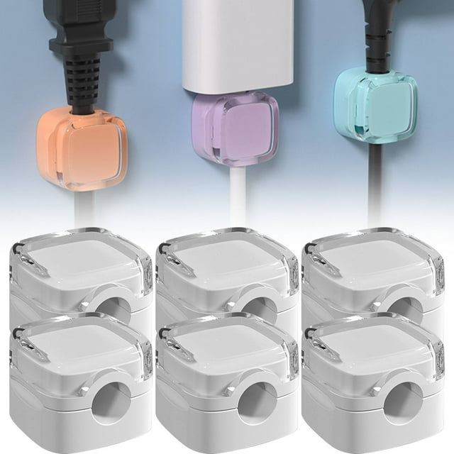 AKEGAMN Clearance! Cable Clips 6 Pieces Charging Cable Cable Organiser Storage Holder Cable Holder Self Adhesive Cable Organiser For Desk Bedside Table Charging Cables Material: Plastic Package size