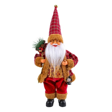 

Zhourta Standing Santa Claus Doll Ornament Christmas Cute Hold Gift Doll Doll Christmas Window Decoration Supplies Holiday Party Supplies