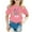 Pink, variant on Kids Hot Summer Print T Shirt Girls Cute Easter Print Short Sleeve T Top Cat And Jacket