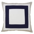 thumbnail image 1 of SARO LIFESTYLE Provence Collection Tri-Panel Cotton Down Filled Throw Pillow, 20", Navy Blue, 1 of 1