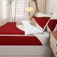 thumbnail image 5 of Homewish Minimalism Beige Red Zipper Full Size Comforter Sets with Fitted Sheet and 2 Pillowcases,Classic Abstract Geometric Zipper Bedding Set,Reversible,4pcs, 5 of 8