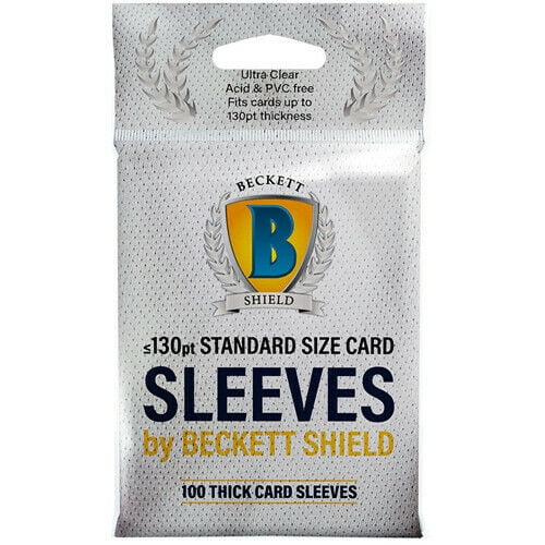 100 Pack Beckett Shield Thick Card Sleeves 130pt Standard Trading Card Size 2 5 X 3 5 63xmm Walmart Com