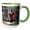 Green/White, variant on 3drose, a Red Fire Hydrant with a Touch of Lime on Black and White, 11oz Two-tone Black Mug