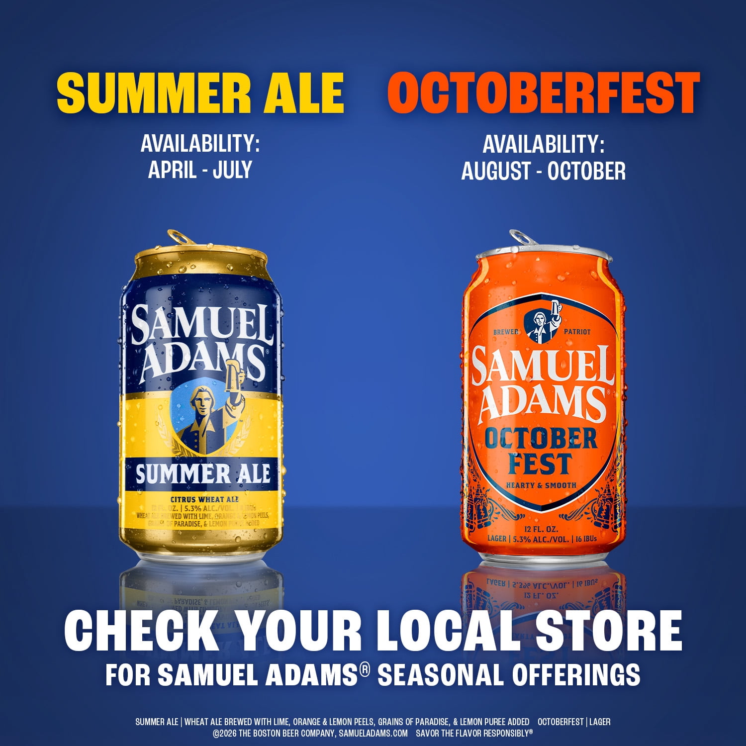 Samuel Adams Octoberfest Seasonal Craft Beer, 12 pack, 12 fl oz Aluminum Cans, 5.3% ABV