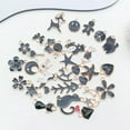 thumbnail image 4 of U8MO 10pcs Black Enamel Charms Pendant For Jewelry Making Handmade Earrings Necklace-10pcs Flower 17x20mm, 4 of 9