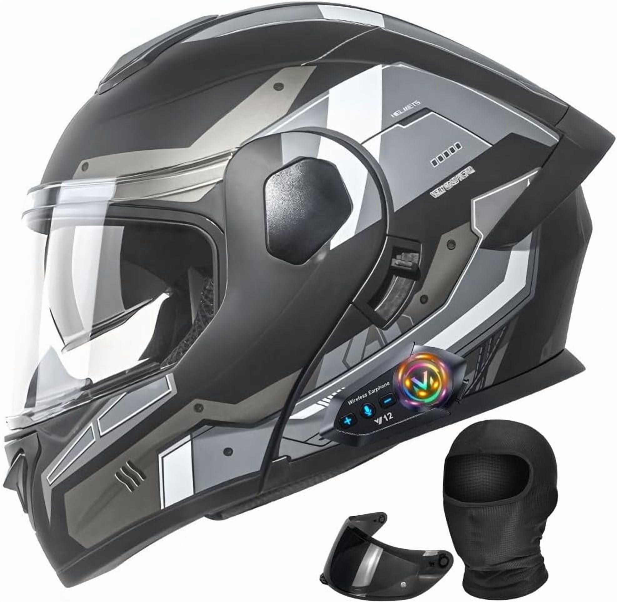 1Storm Motorcycle Open Face Helmet Scooter Classical Knight Bike Dual  Lens/Sun Visor + Spoiler + Motorcycle Bluetooth Headset: Glossy White -  Walmart.com