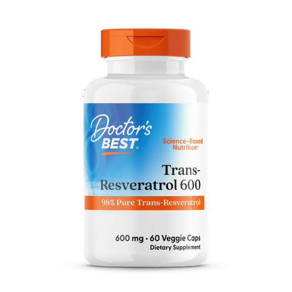 Doctor's Best Trans-Resveratrol 600, 600 mg, 60 Veggie Caps