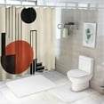 thumbnail image 7 of Chilfamy Bauhaus Modern Art Deco Geometric Printed Shower Curtain with Hooks, Easy Care 100% Polyester Fabric, Home Bathroom Decoration Washable Curtain - Various Sizes 60x72, 7 of 7