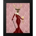 thumbnail image 2 of Fab Funky 15x18 Black Modern Framed Museum Art Print Titled - Glamour Deer in Marsala, 2 of 5
