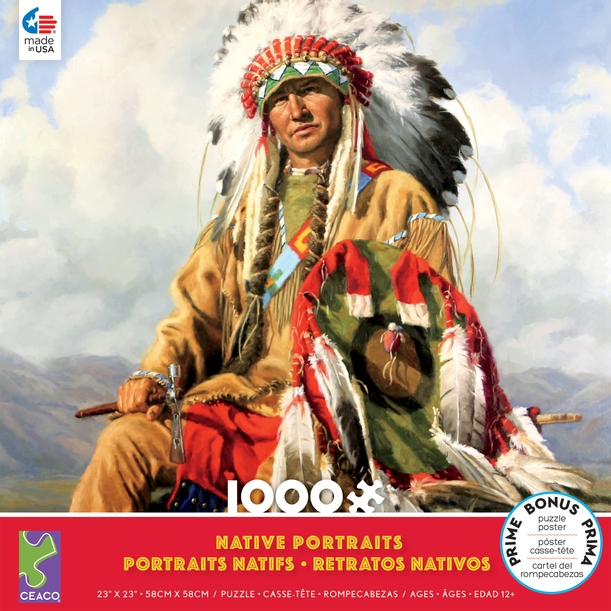 Native Portraits NEW 1000 Piece Jigsaw Puzzle Sealed Box Ceaco 23 in x 23 in 