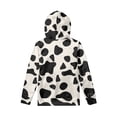 thumbnail image 2 of Xoenoiee Kids Hoodies Pullover Cosy Hoodies Hooded Sweatshirt with Front Kangaroo Pocket Long Sleeve Fall Winter Tops for Hiking Traveling Running, Cow Print, L, 2 of 7