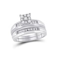 thumbnail image 2 of Diamond Princess 10kt White Gold His Hers Round Diamond Solitaire Matching Wedding Set 1/3 Cttw, 2 of 3