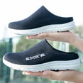 thumbnail image 2 of Men's All Black Knit Slip On Backless Mule Casual Walking Shoes, Breathable Lightweight Non-Slip Wide Toe Lazy Daily Driving Indoor Outdoor Footwear, 2 of 4