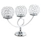 thumbnail image 2 of Candelabro de metal con portavelas de cristal, centro de mesa para decoración del hogar Plata, 2 of 8