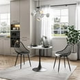 thumbnail image 4 of Afuera Living Mid-Century Steel 31.5" Cafe Table in White Marble & Black, 4 of 5