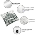 thumbnail image 4 of BANET Art Throw Pillow Cushion Cover, Monochrome Historical Architecture Themed Art Sketch Print of in , Decorative Square Accent Pillow Case 18x18in, 4 of 5