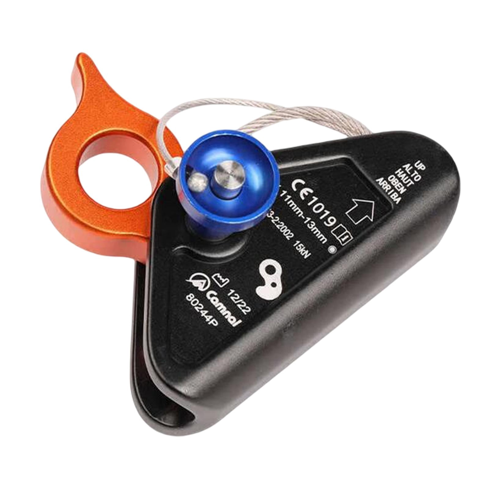 Rope Grab, Belay Device Fall Protection Adjuster Self Locking Rope Clamp Detachable Fits Rope 11-13mm for Rocking Climbing Caving