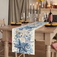thumbnail image 2 of Table Runners 72 Inches Long Dress Scarves, Blue Coastal Starfish Farmhouse Kitchen/Dining Table Runner, Coffee Tablerunners, Beach Nautical Shell Eucalyptus Retro 16x72 Inch, 2 of 9
