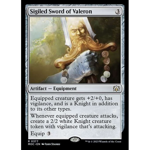 MtG March of the Machine Commander Rare Sigiled Sword of Valeron #377