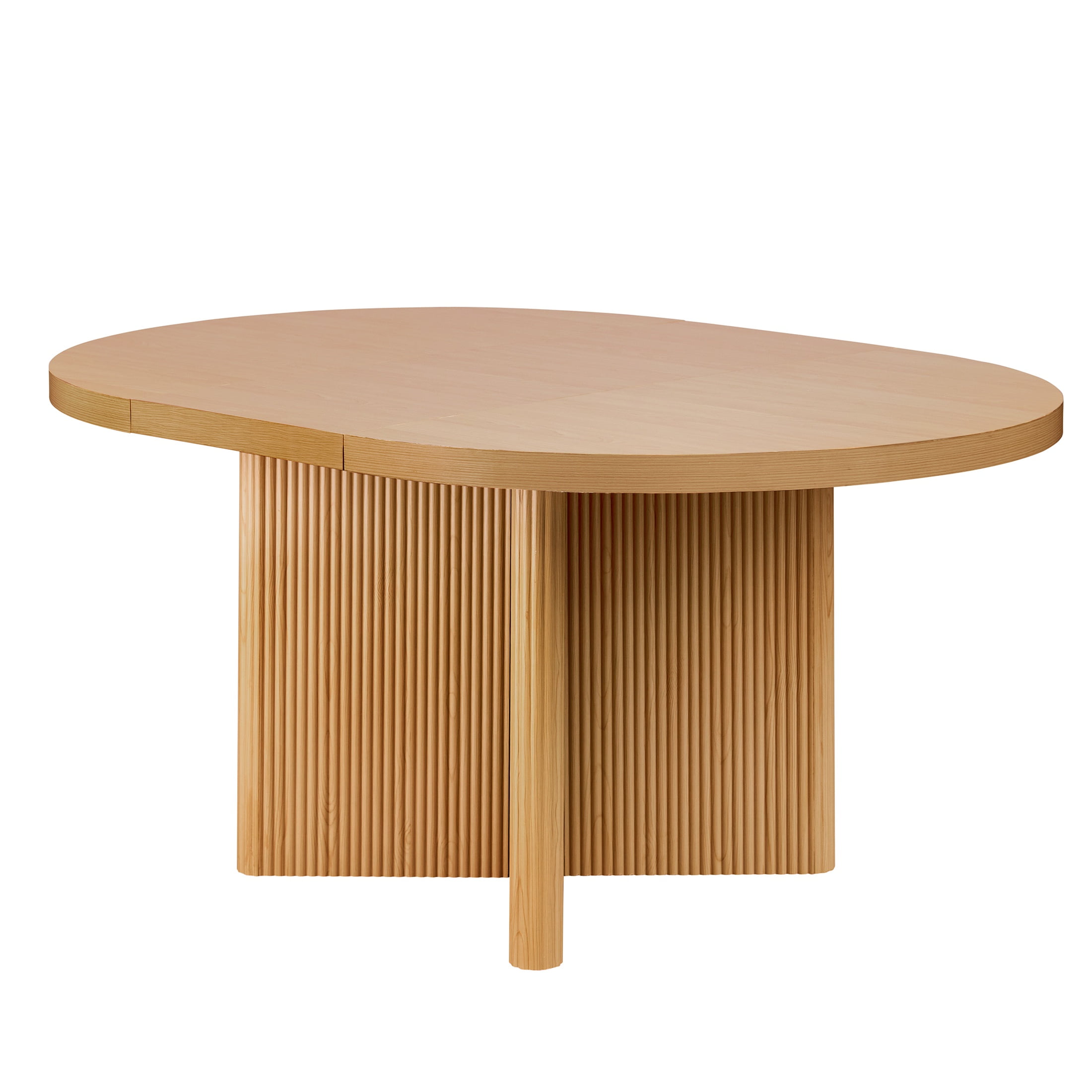 Better Homes & Gardens Lillian Fluted Round Expandable Dining Table for Kitchen, Natural Pine