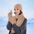 thumbnail image 2 of Women's Winter Knit Warm Hat Beanie Long Scarf and Screen Gloves Set Caps Neck Scarves Collection, 2 of 5